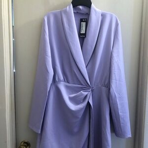 Boohoo Ruched Side Tie Shirt Dress